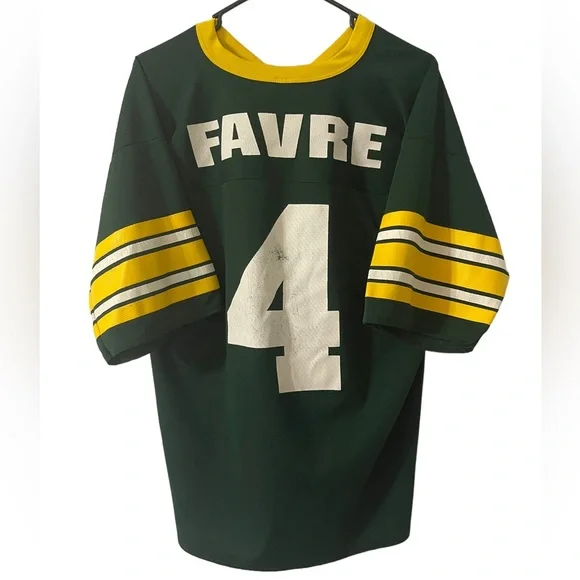 NFL Logo 7 Athletic Green Bay Packers Brett Favre 4 Jersey Large 46-48 - Picture 6 of 12
